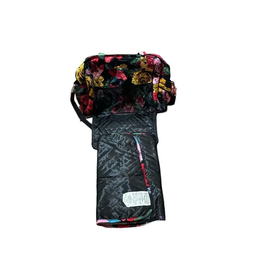Vera Bradley Ultimate Baby Diaper Overnight Bag Quilted Roses Floral Pockets